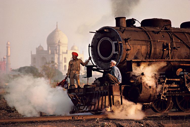 Steve McCurry, 'Taj and Train Agra India 1983'