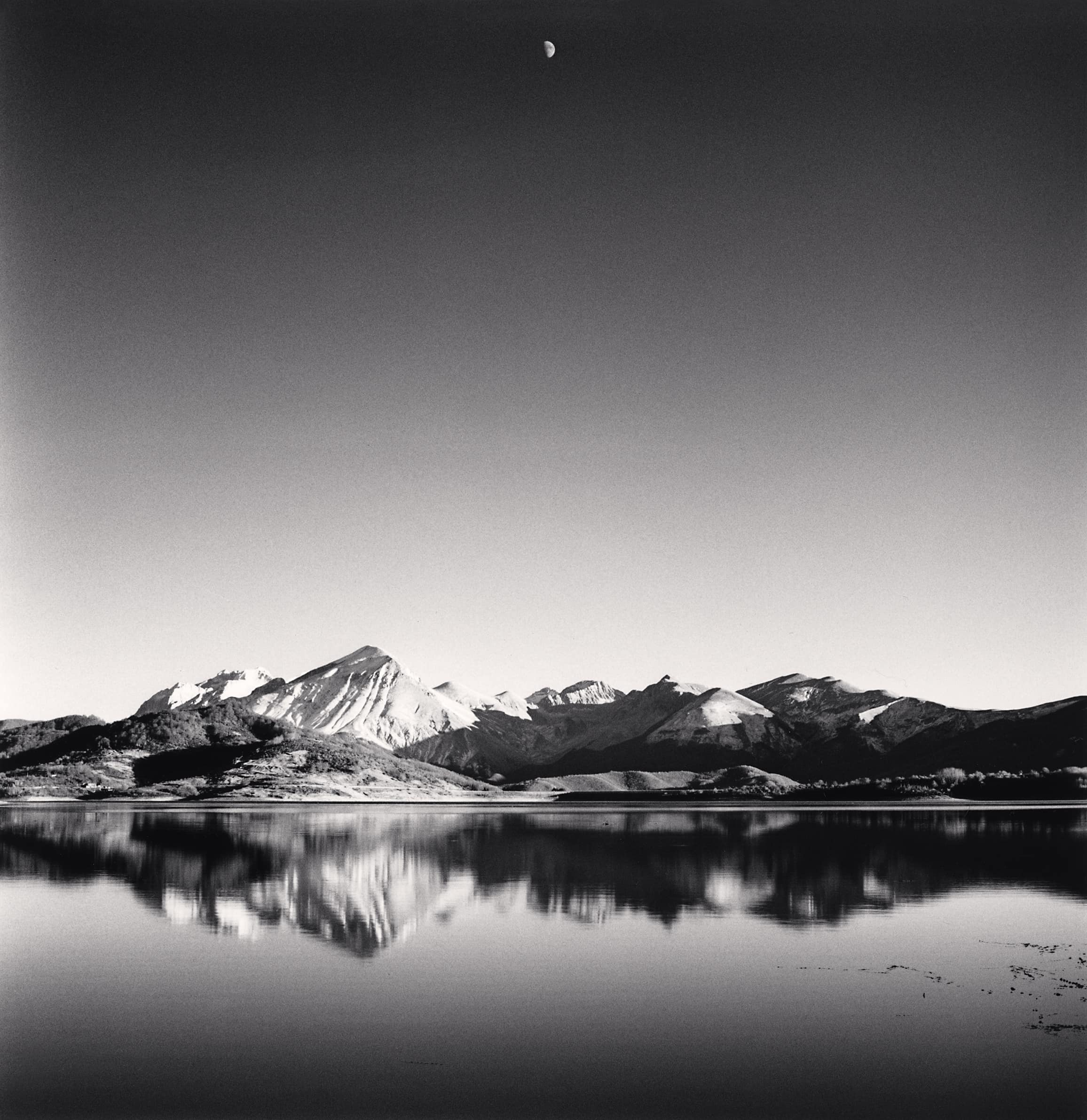 Gibbous Moon, Lake Campotosto, Abruzzo, Italy, 2016, Michael Kenna