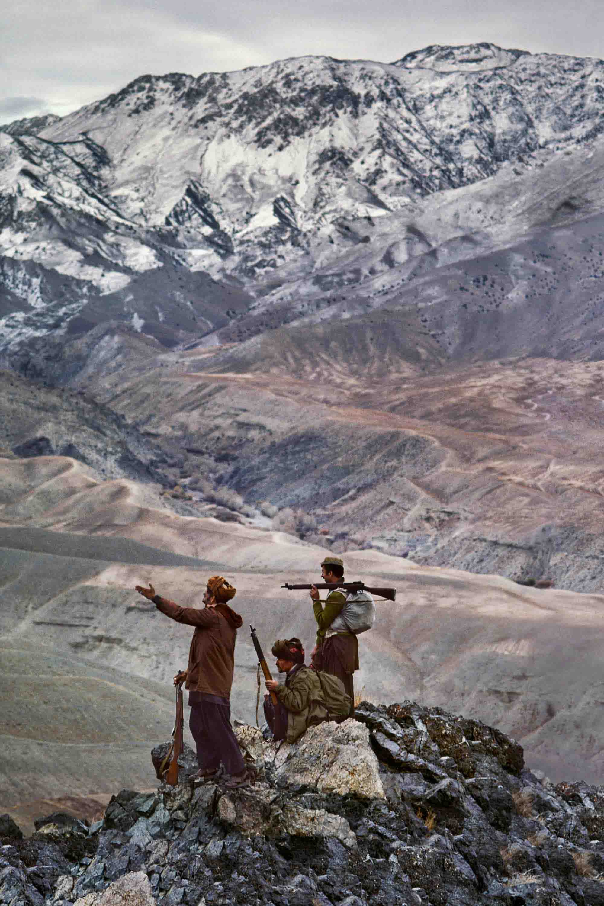 Steve McCurry, 'Mujahideen Stand Atop a Mountain in the Hindu Kush'