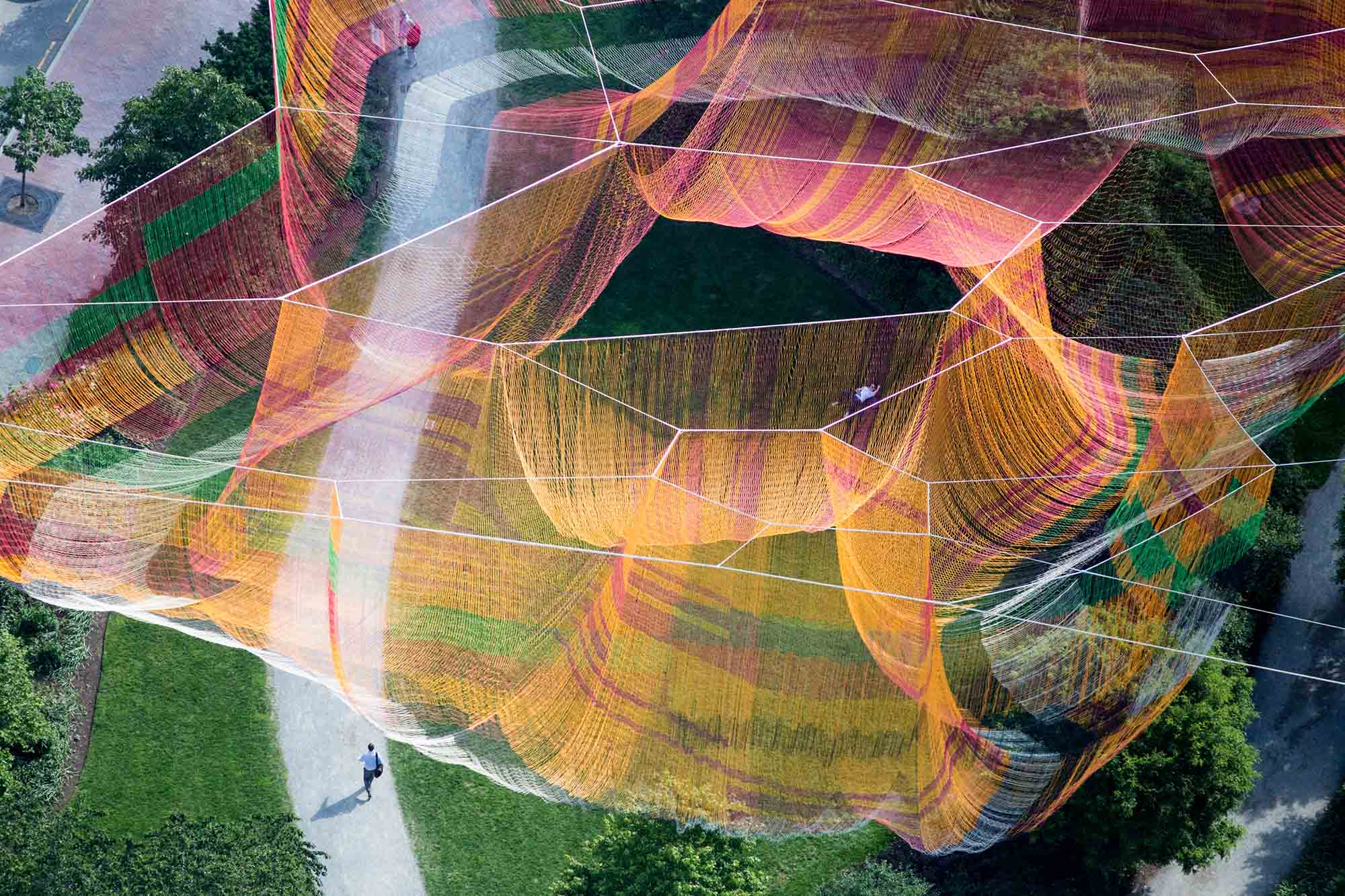 Alex MacLean, 'Janet Echelman's Monumental Floating Sculpture Above the Rose Kennedy Greenway, Boston, MA 2015'