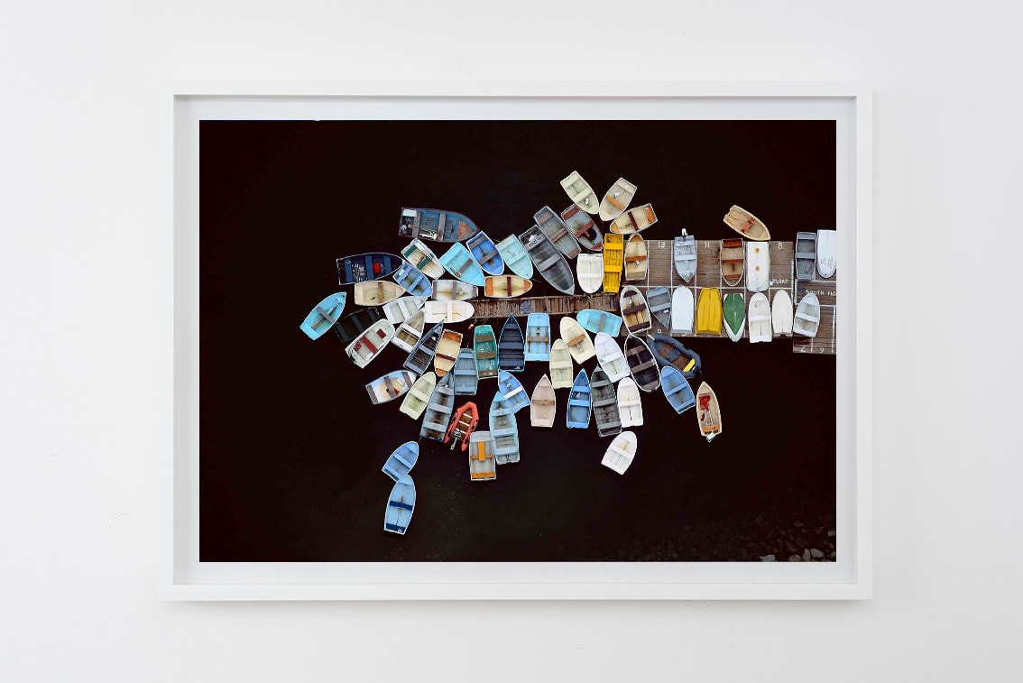 Alex MacLean, 'Dinghies Clustered Around Dock, Duxbury, MA 1993'