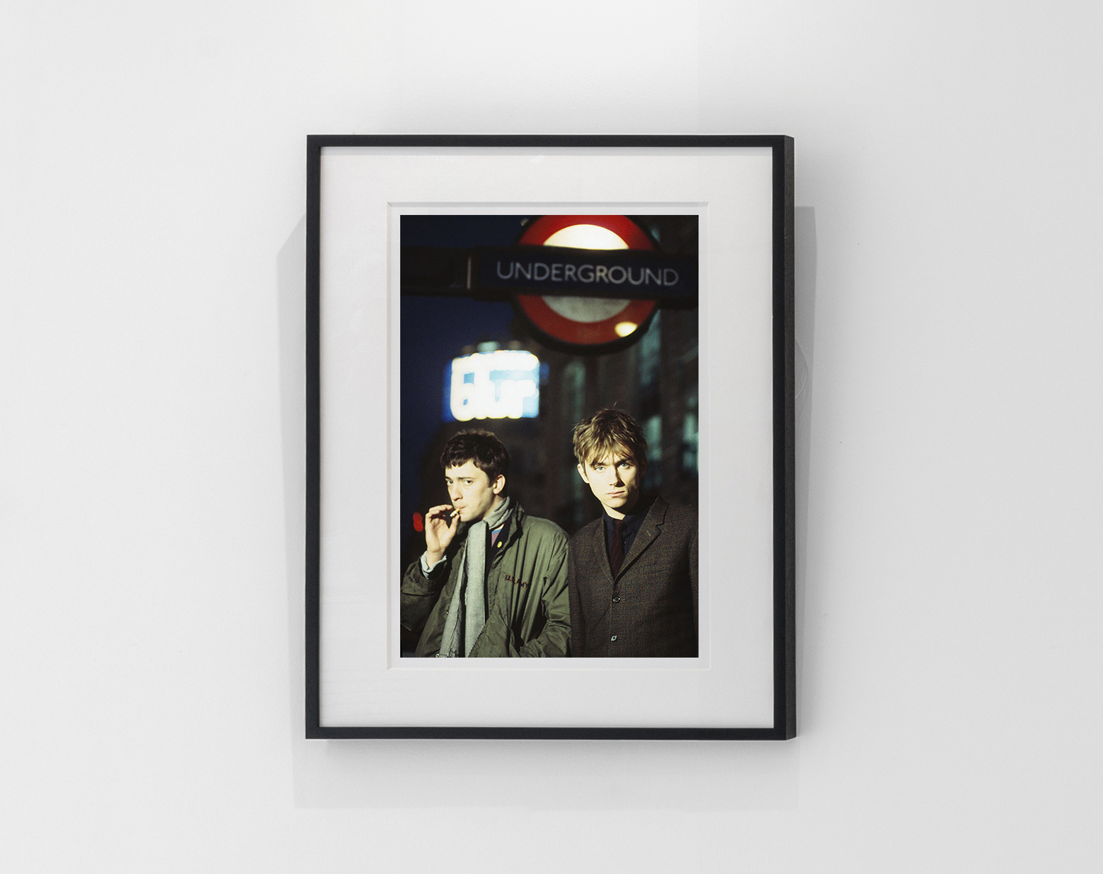 Kevin Cummins, 'Graham Coxon and Damon Albarn, Piccadilly Circus Underground station, London, February 1994'
