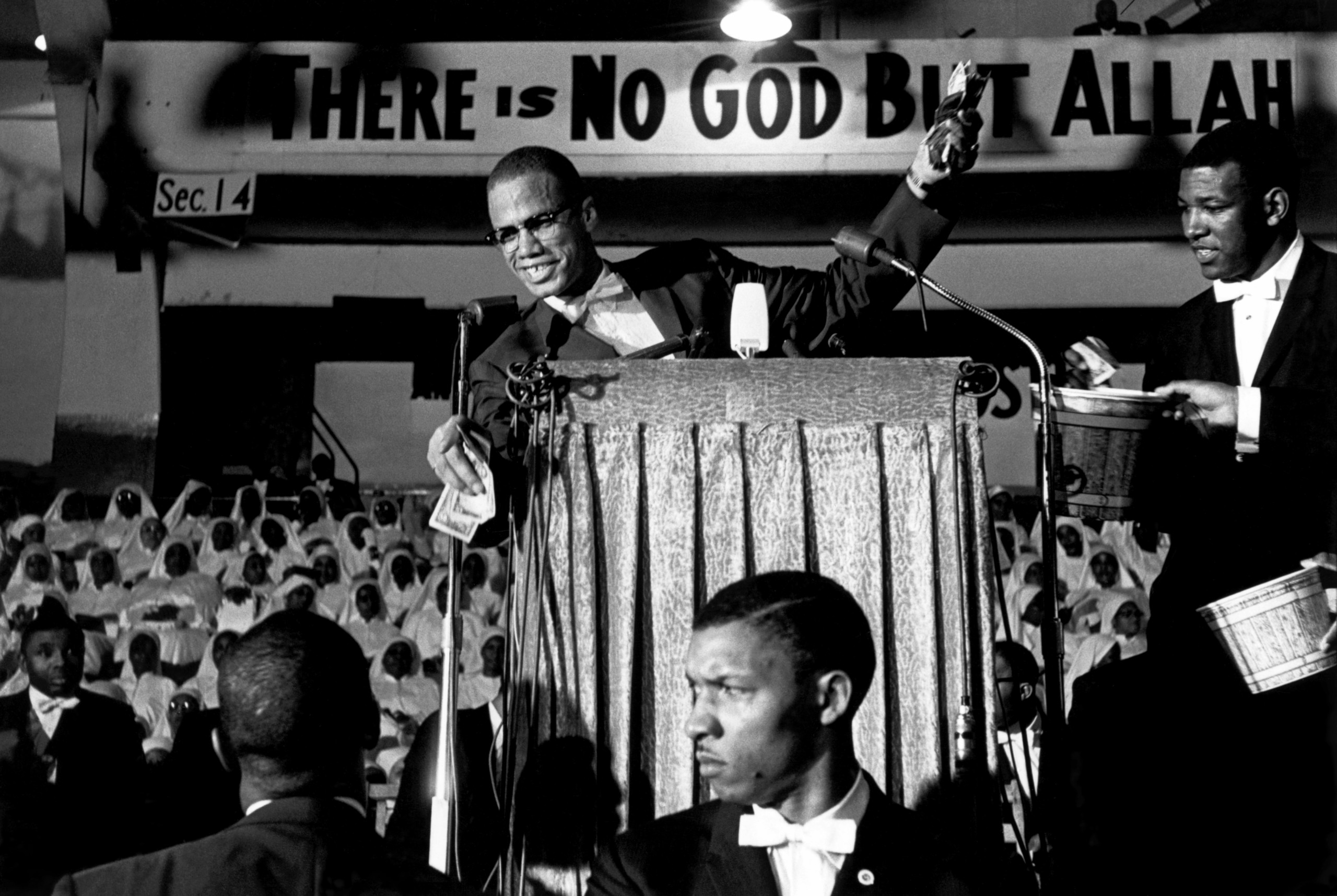Eve Arnold, 'Malcolm X giving a speech at a black Muslim rally. 1961.'
