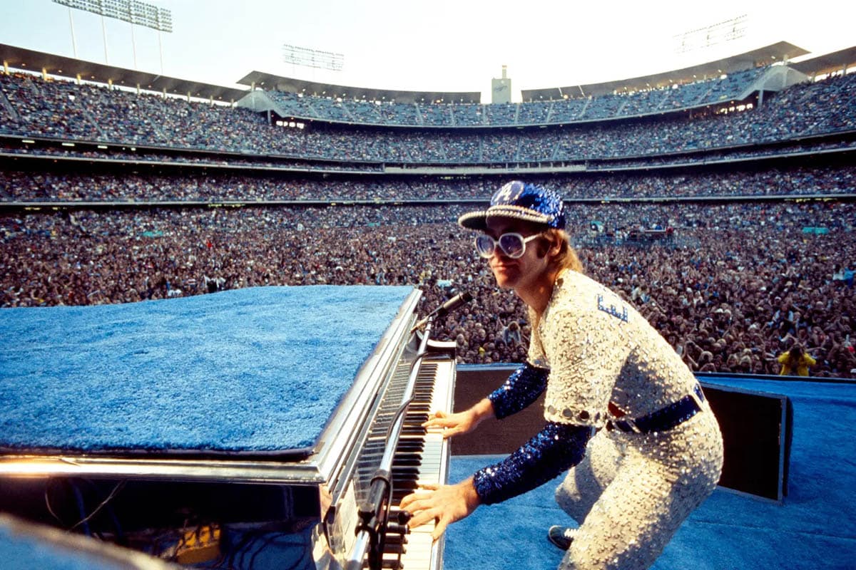 Terry O'Neill, 'Elton John, Dodger Stadium, 1975'