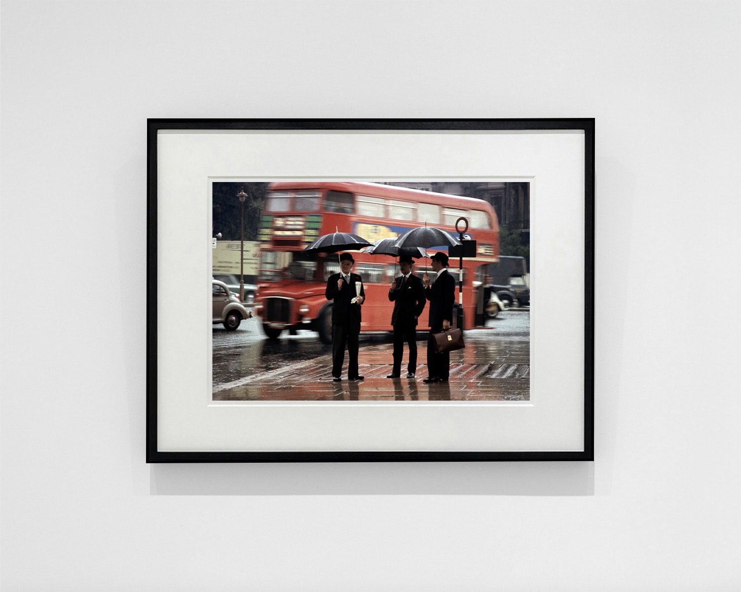 Burt Glinn, 'Three Gentlemen Wait For A Bus, London, England, 1964'