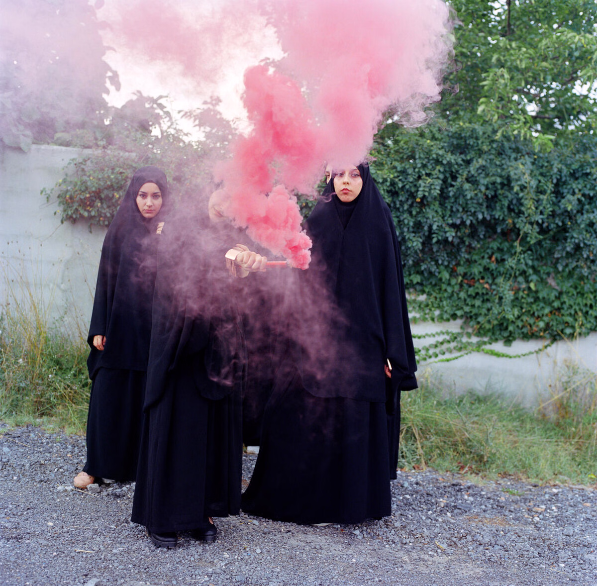 Sabiha Çimen, 'Girls Playing With a Pink Smoke Flare at a Picnic, Istanbul, 2018'